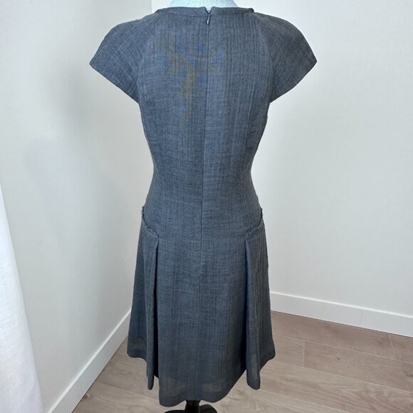 Wednesday Adam’s Dark Academia Wool Fit & Flare Dress sz 8 - Tombstone - Picture 4 of 15